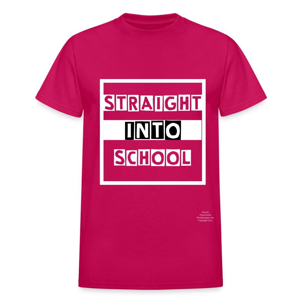 Straight Into School Adult T-Shirt - fuchsia