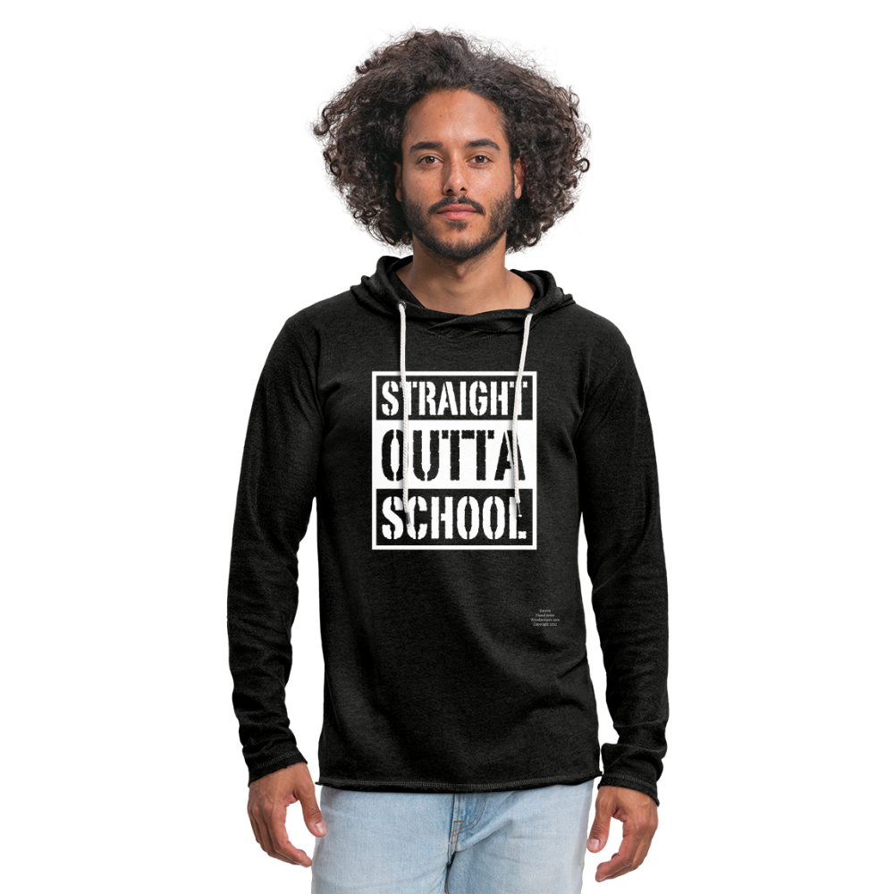 Straight Outta School Unisex Lightweight Terry Hoodie - charcoal grey