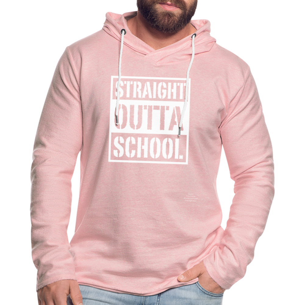 Straight Outta School Unisex Lightweight Terry Hoodie - cream heather pink