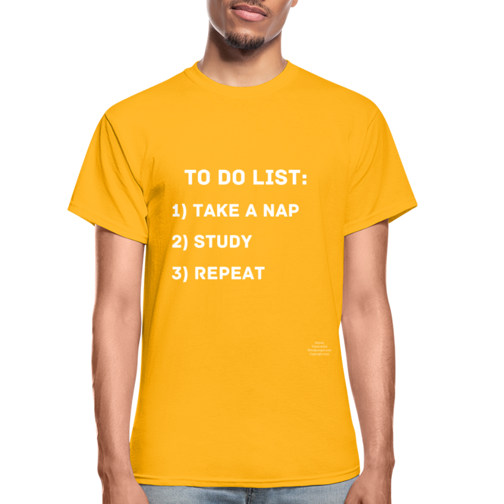 To Do List Adult T-Shirt - gold