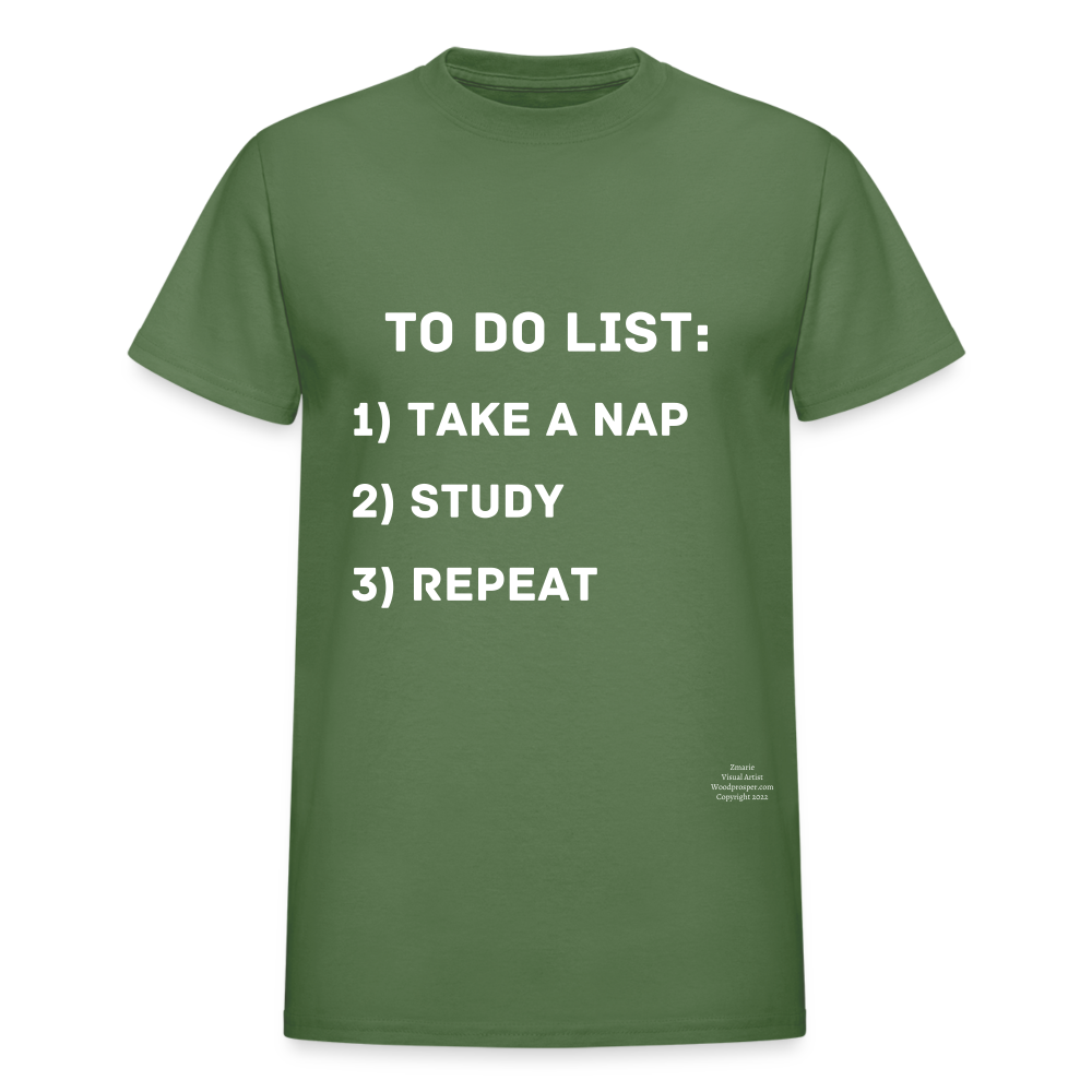 To Do List Adult T-Shirt - military green
