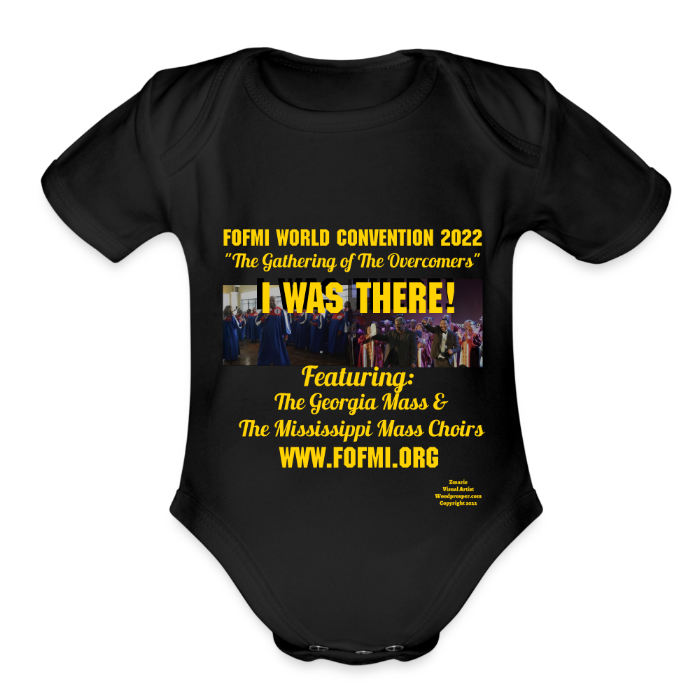 FOFMI World Convention 2022 Organic Short Sleeve Baby Bodysuit - black