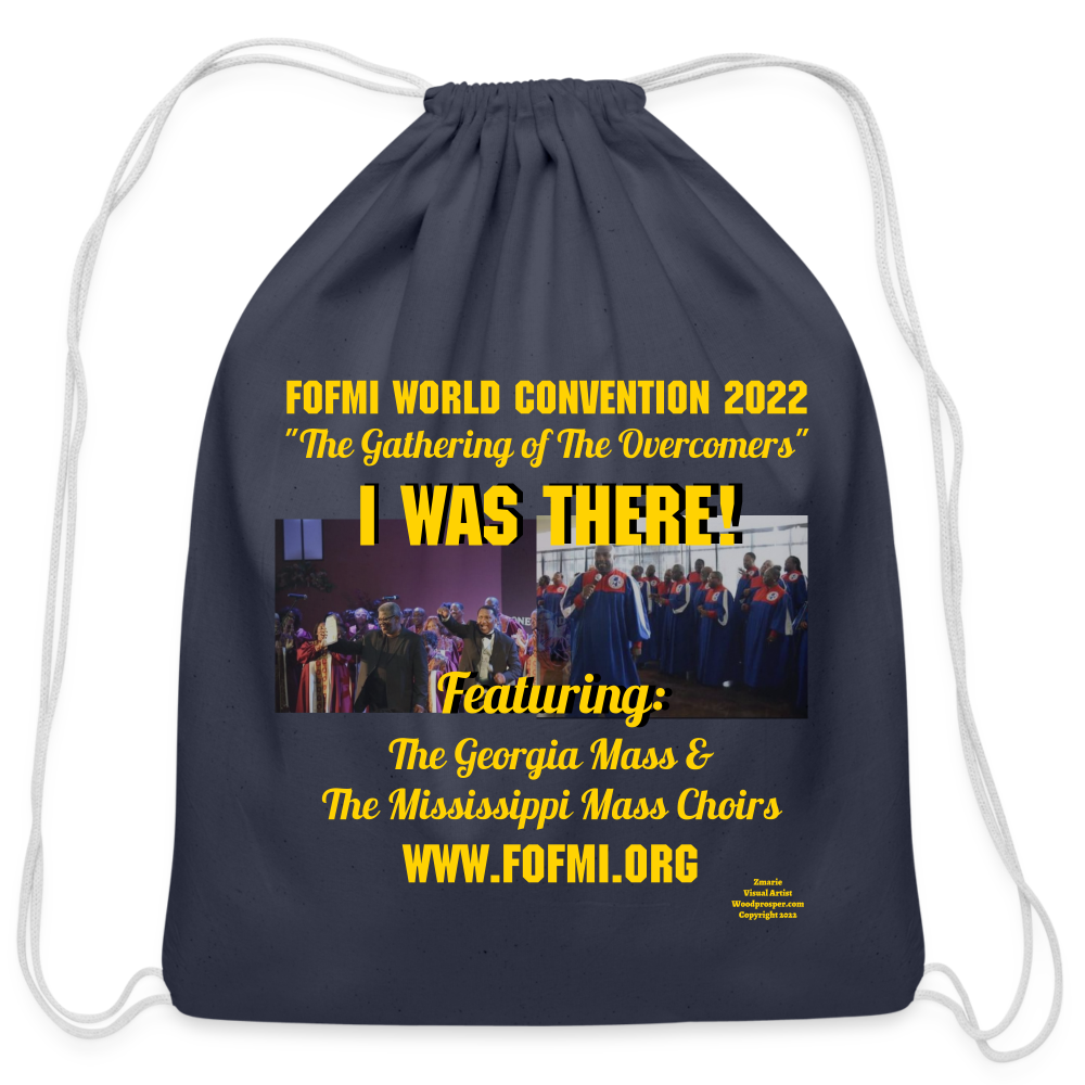 FOFMI World Convention 2022 Cotton Drawstring Bag - navy
