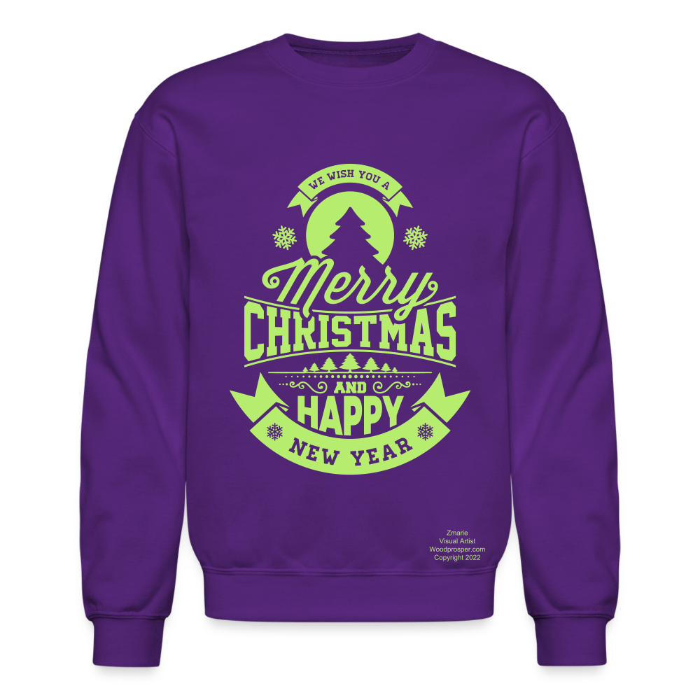 Merry Christmas Crewneck Sweatshirt - purple