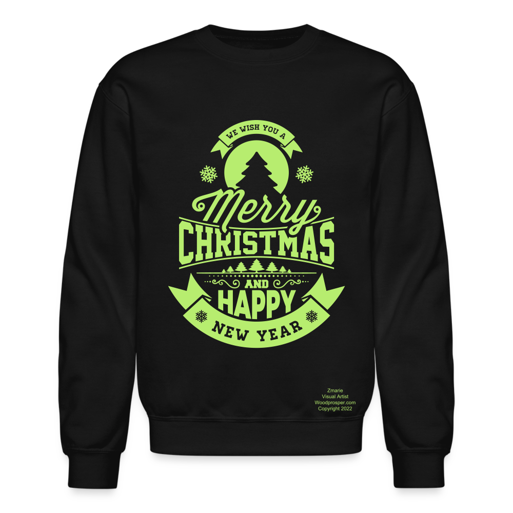 Merry Christmas Crewneck Sweatshirt - black