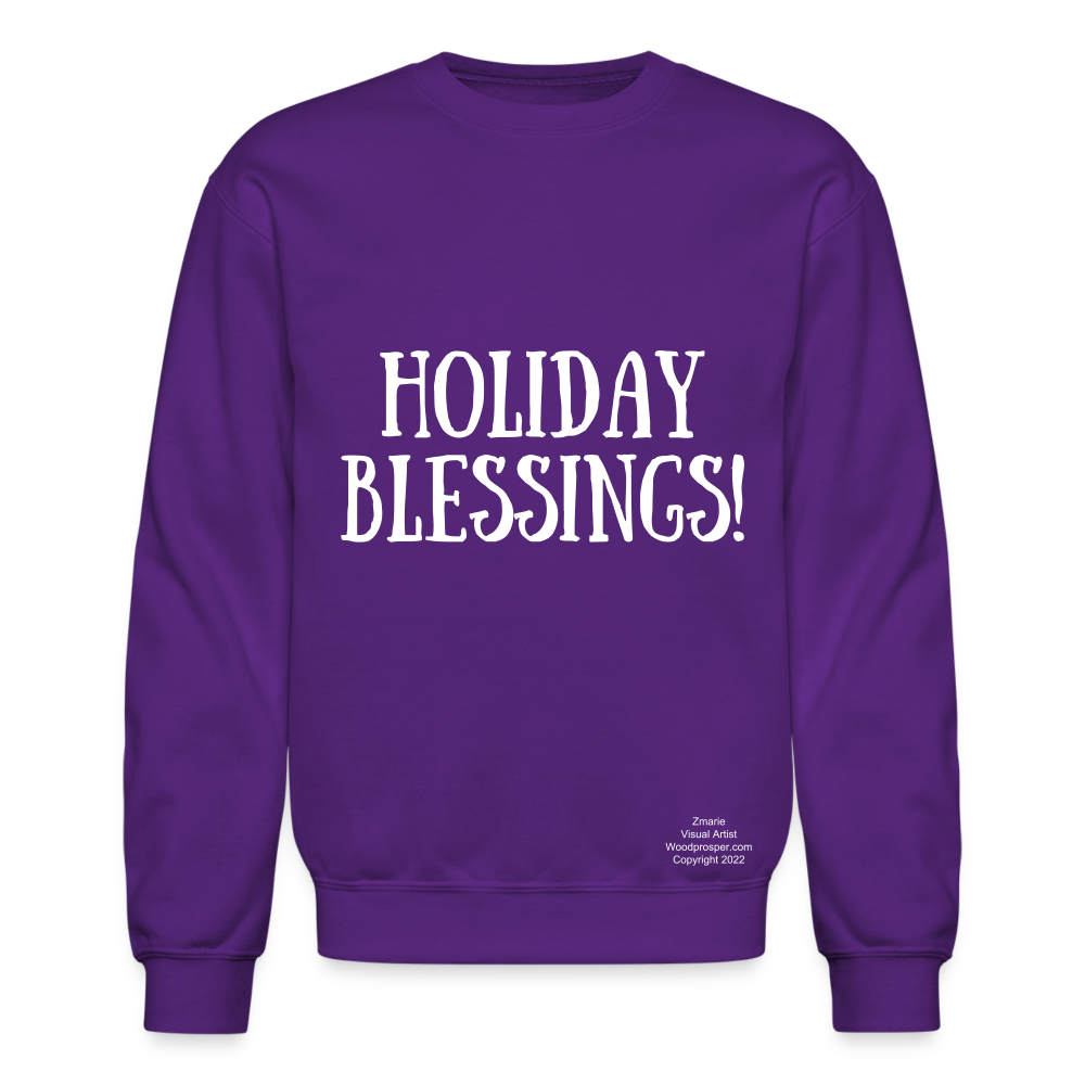 HOLIDAY BLESSINGS Crewneck Sweatshirt - purple