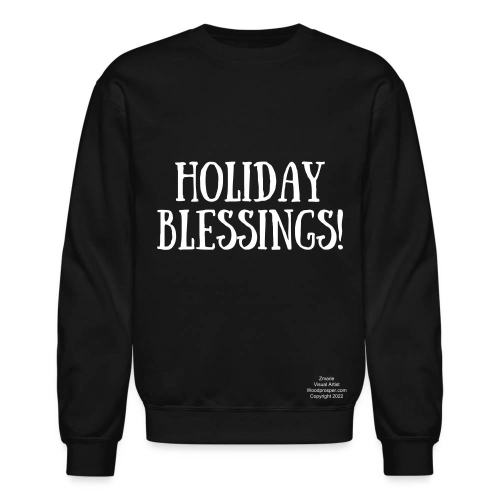 HOLIDAY BLESSINGS Crewneck Sweatshirt - black