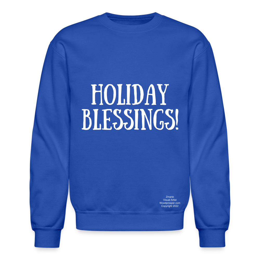 HOLIDAY BLESSINGS Crewneck Sweatshirt - royal blue