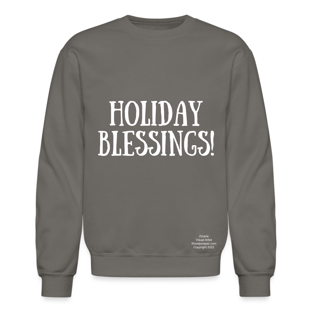 HOLIDAY BLESSINGS Crewneck Sweatshirt - asphalt gray