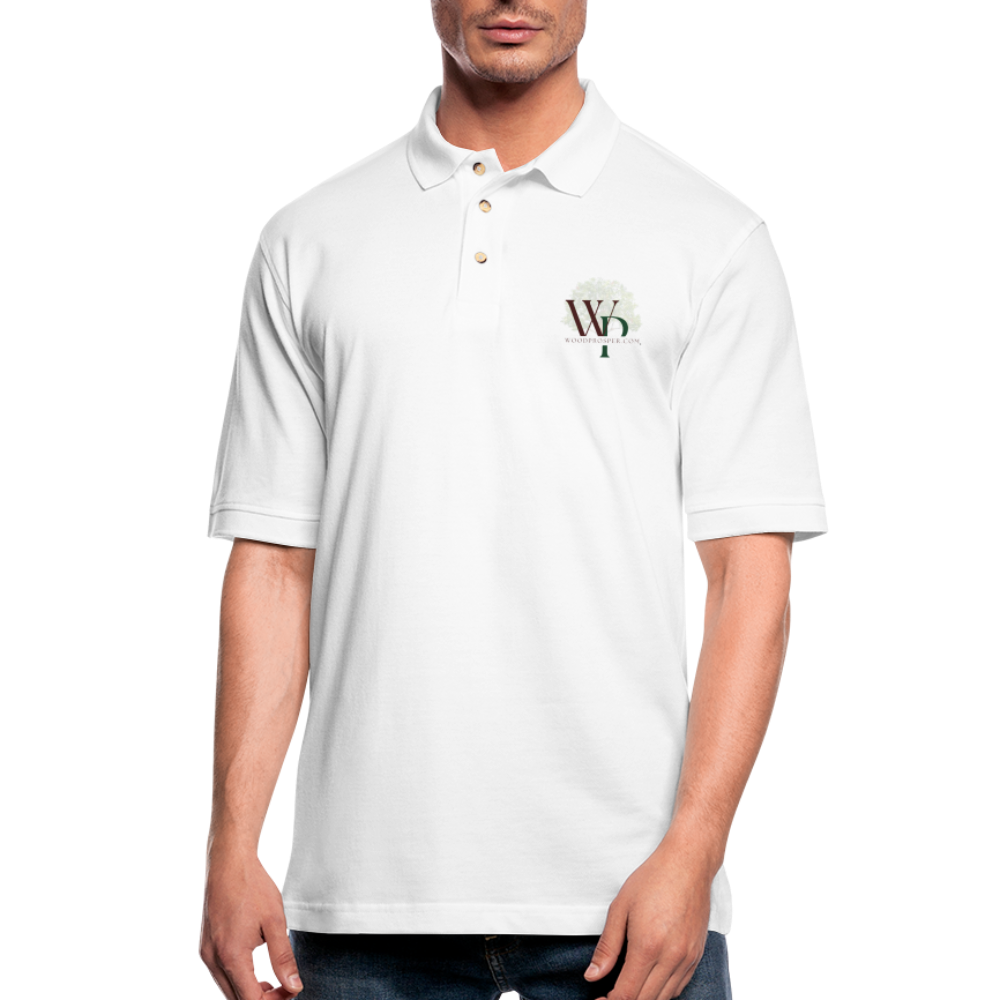 Wood Prosper Men's Pique Polo Shirt - white