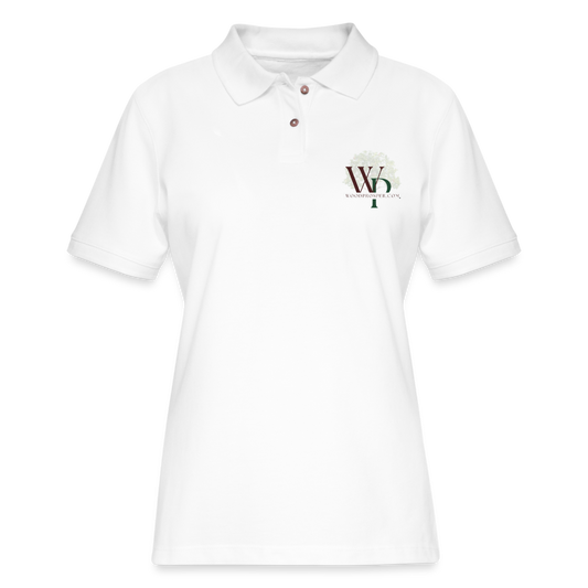 Wood Prosper Women's Pique Polo Shirt - white