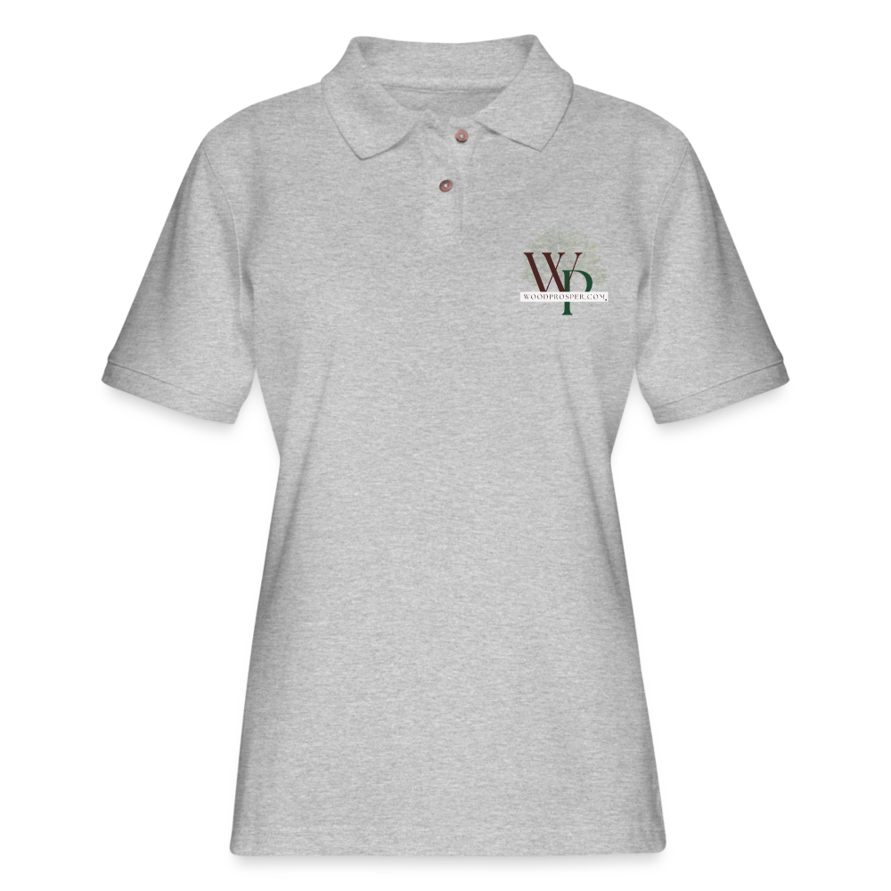 Wood Prosper Women's Pique Polo Shirt - heather gray